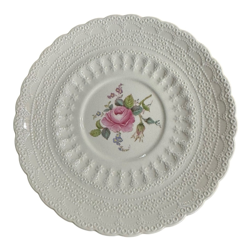 Spode Jewel Copeland Billingsley Rose Handled Cream Soup Saucer Vintage